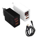 Adaptor cu 2 porturi USB si afisaj LED, 80 cm - ShopSee - Magazin online