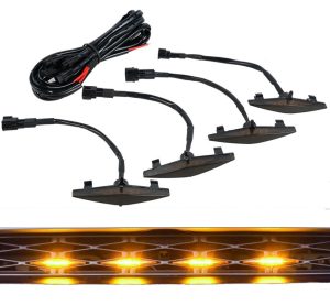 Set 4 Lumini de zi, grila radiator, 12/24V, lumina galbena - ShopSee - Magazin online