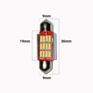 Set 2 x Bec LED 36mm SOFIT, 12LED, 12V, ALB, 4012 - ShopSee - Magazin online