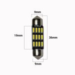 Set 2 x Bec LED 36mm, 12LED SMD, 12V, ALB, 4014 - ShopSee - Magazin online