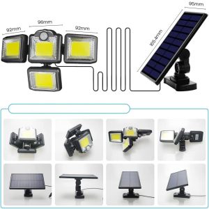 Lampa solara 192LED, 1929, suport prindere, senzor, 40W - ShopSee - Magazin online