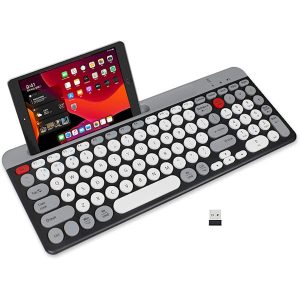 Tastatura wireless QK8066, cu suport de tableta/telefon - ShopSee - Magazin online