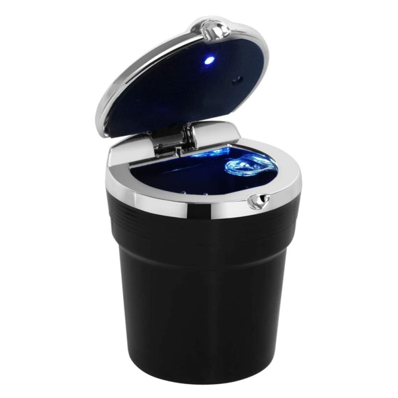 Scrumiera auto cu capac B232, LED albastru, universala, 3 culori - ShopSee - Magazin online