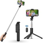 Selfie stick reglabil cu telecomanda Q01, trepied - ShopSee - Magazin online
