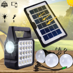 Sistem iluminare LED cu panou solar GD105, 80W, 3 becuri - ShopSee - Magazin online