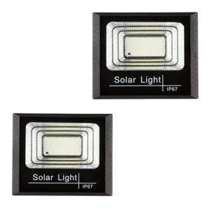 Set 2 proiectoare LED 200W, cu panou solar, senzor lumina - ShopSee - Magazin online