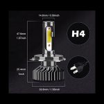 Set 2 Becuri auto H4 F2 LED, 100W/set, canbus, doua faze - ShopSee - Magazin online