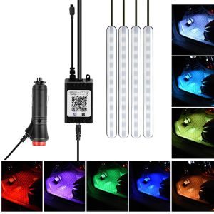 Set 4 Benzi LED RGB auto F11, functie sonora, 16.2 cm - ShopSee - Magazin online
