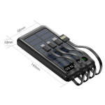 Baterie externa cu CD281, 4 cabluri, panou solar, 12000mAh - ShopSee - Magazin online