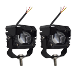 Set 2 proiectoare LED auto/moto/ATV, 40W/set, 3000/6000K, lupa - ShopSee - Magazin online