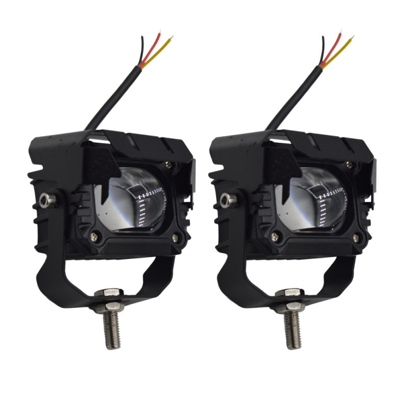 Set 2 proiectoare LED auto/moto/ATV, 40W/set, 3000/6000K, lupa - ShopSee - Magazin online