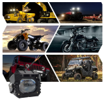 Set 2 proiectoare LED auto/moto/ATV, 40W/set, 3000/6000K, lupa - ShopSee - Magazin online