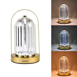 Lampa LED cu senzor tactil, design de cristal, 21 cm - ShopSee - Magazin online