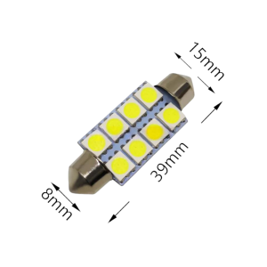 Set 2 x Becuri auto 8LED SMD, Canbus, 10W/set, 6000K, 39mm - ShopSee - Magazin online