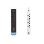 Prelungitor cu 3 prize si 4USB, E299, alb/negru - ShopSee - Magazin online