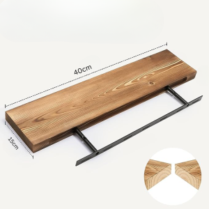 Raft de perete, lemn, cu suport prindere, 40cm - ShopSee - Magazin online