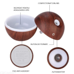 Umidificator ultrasonic LED, 130ml, aroma, maro inchis, 001 - ShopSee - Magazin online