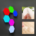 Set 6 x lampa de perete LED RGB hexagonala cu telecomanda - ShopSee - Magazin online