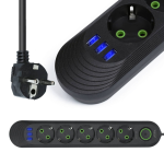 Prelungitor 2 metri, 5 prize, 3 x slot USB, doua modele, 2500W - ShopSee - Magazin online