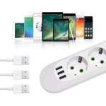 Prelungitor 2 metri, 5 prize, 3 x slot USB, doua modele, 2500W - ShopSee - Magazin online