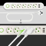 Prelungitor 2 metri, 5 prize, 3 x slot USB, doua modele, 2500W - ShopSee - Magazin online