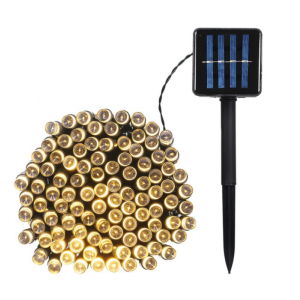 Instalatie solara pentru sarbatori, 100LED, 10 metri, alb cald - ShopSee - Magazin online