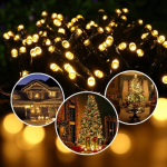 Instalatie solara pentru sarbatori, 100LED, 10 metri, alb cald - ShopSee - Magazin online