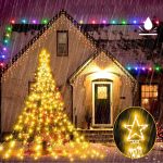 Instalatie solara tip turturi cu varf stea, 3,5 m, 350LED - ShopSee - Magazin online