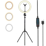 Lampa circulara cu trepied, 3 faze lumina, 18 inch - ShopSee - Magazin online