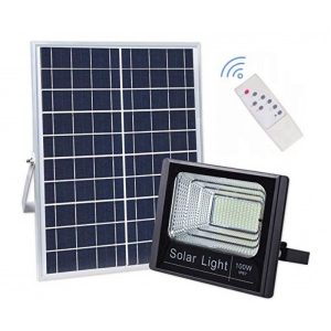 Proiector LED cu panou solar, 100W, telecomanda inclusa - ShopSee - Magazin online