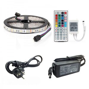 Kit banda LED RGB 5 m, telecomanda cu 44 de taste, 12V - ShopSee - Magazin online