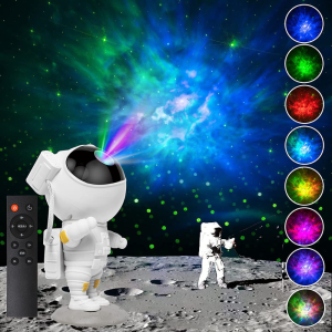 Lampa LED tip astronaut, proiectie stele, cu telecomanda, rotativ - ShopSee - Magazin online