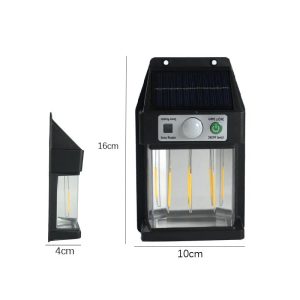 Lampa solara perete, 3 LED, senzor miscare, 60W, 1+1 gratis - ShopSee - Magazin online