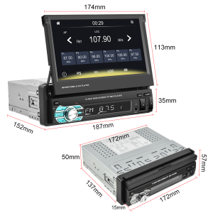 MP5 Player CTC703A cu Android, BT, FM, USB, harti, retractabil - ShopSee - Magazin online