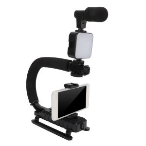 Stabilizator pentru telefon si camera video, LED, microfon, ZJ010 - ShopSee - Magazin online