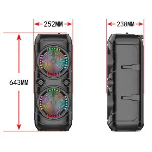 Boxa portabila ZQS8229, 120W PMPO, BT/FM/AUX/USB, RGB, microfon - ShopSee - Magazin online