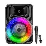 Boxa portabila cu microfon ZQS8147, 45W PMPO, BT/FM/USB/AUX, RGB - ShopSee - Magazin online