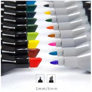 Set 48 markere cu varf dublu 1/6mm, pentru desenat, cerneala - ShopSee - Magazin online