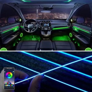 Set lumini ambientale RGB, 6 benzi si 4 lampi LED, aplicatie BT - ShopSee - Magazin online
