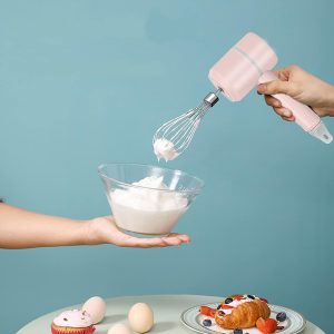 Mixer electric de mana, multifunctional, fara fir, 20W, 5V, roz - ShopSee - Magazin online