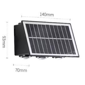 Lampa LED de perete cu panou solar, 6LED, 6W, lumina galbena - ShopSee - Magazin online