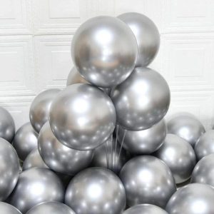 Set 50 baloane petrecere argintii, metalizate, 25cm, 1+1 gratis - ShopSee - Magazin online
