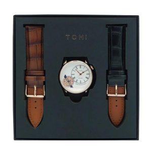 Ceas unisex A345, quartz, 2 bratari piele eco, cutie, 2 modele - ShopSee - Magazin online
