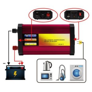 Invertor 1500W, 12V, USB, priza 220V, cabluri - ShopSee - Magazin online
