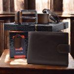 Set portofel si curea din piele naturala, bratara, cutie cadou - ShopSee - Magazin online