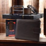 Set portofel si curea din piele naturala, bratara, cutie cadou - ShopSee - Magazin online