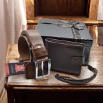 Set portofel si curea din piele naturala, bratara, cutie cadou - ShopSee - Magazin online