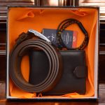 Set portofel si curea din piele naturala, bratara, cutie cadou - ShopSee - Magazin online