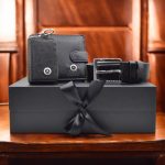 Set curea piele, portofel, husa chei, sigla Mercedes, negru/maro - ShopSee - Magazin online
