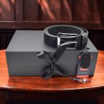 Set curea piele, portofel, husa chei, sigla Mercedes, negru/maro - ShopSee - Magazin online